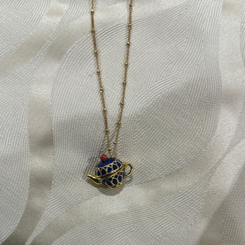 Kate Spade Gold Blue Pendant Necklace
